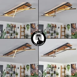 Cascada Plafonnier LED Laiton, Écru, Noir, 1 lumière