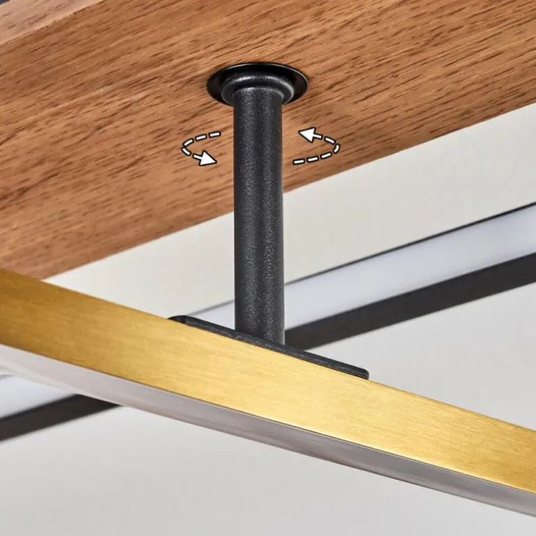 Cascada Plafonnier LED Laiton, Écru, Noir, 1 lumière