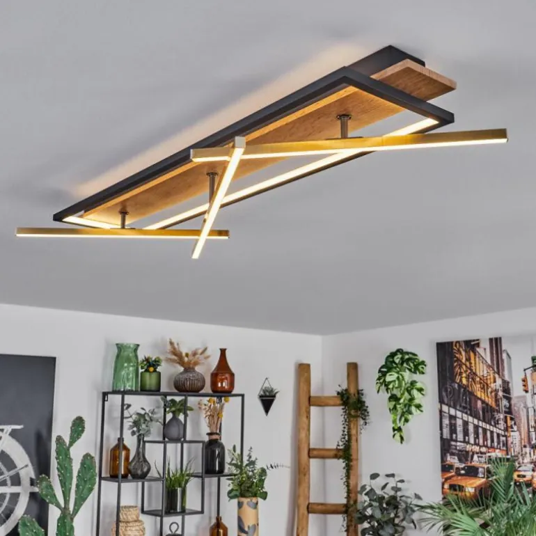 Cascada Plafonnier LED Laiton, Écru, Noir, 1 lumière