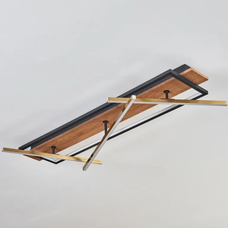 Cascada Plafonnier LED Laiton, Écru, Noir, 1 lumière