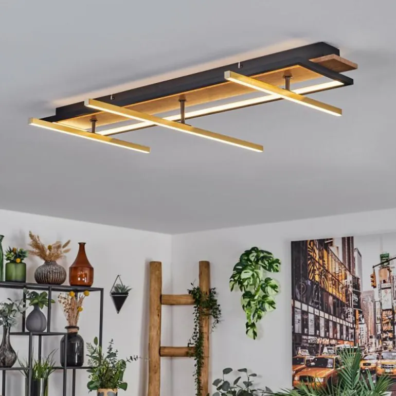 Cascada Plafonnier LED Laiton, Écru, Noir, 1 lumière
