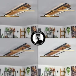 Cascada Plafonnier LED Laiton, Écru, Noir, 1 lumière
