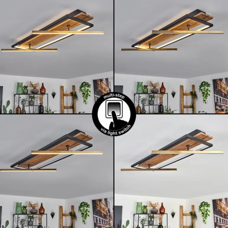 Cascada Plafonnier LED Laiton, Écru, Noir, 1 lumière
