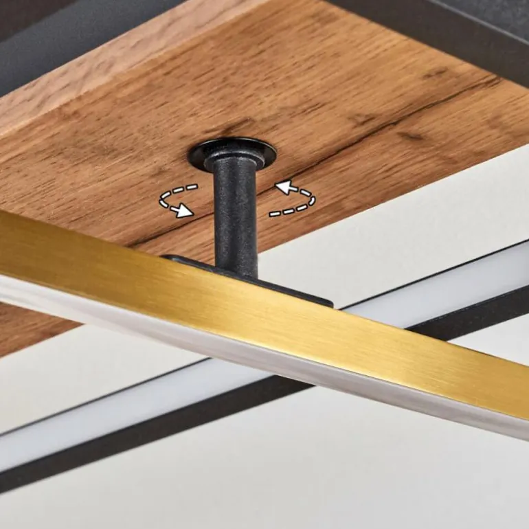 Cascada Plafonnier LED Laiton, Écru, Noir, 1 lumière