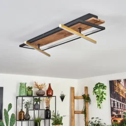 Cascada Plafonnier LED Laiton, Écru, Noir, 1 lumière