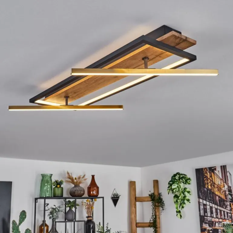 Cascada Plafonnier LED Laiton, Écru, Noir, 1 lumière