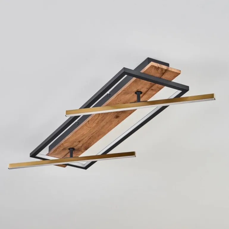 Cascada Plafonnier LED Laiton, Écru, Noir, 1 lumière