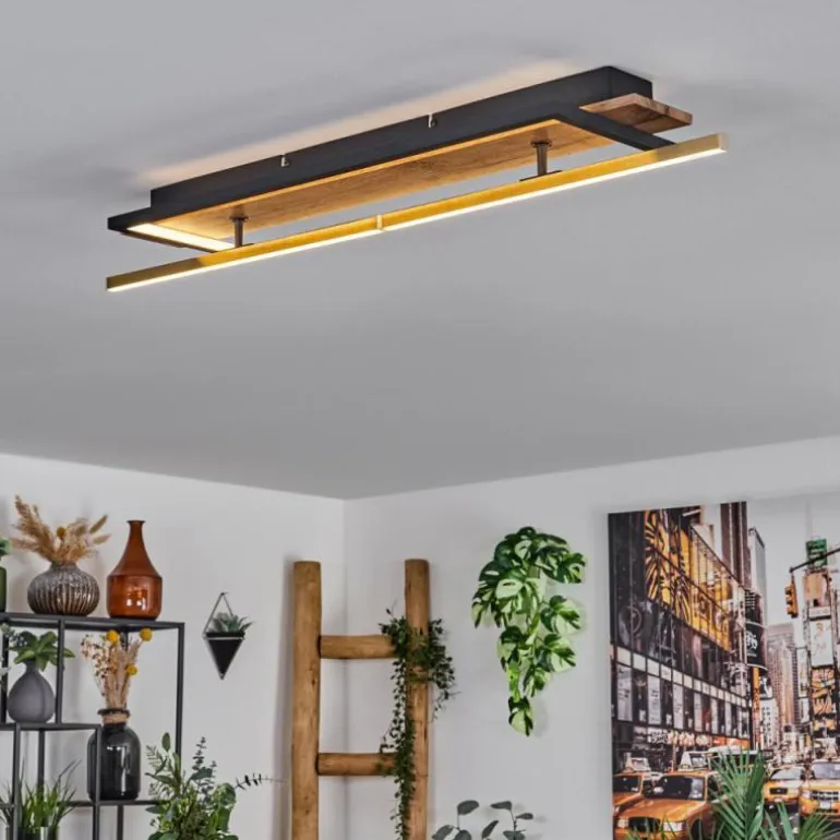 Cascada Plafonnier LED Laiton, Écru, Noir, 1 lumière