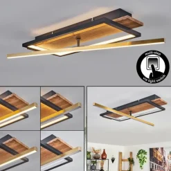 Cascada Plafonnier LED Laiton, Écru, Noir, 1 lumière