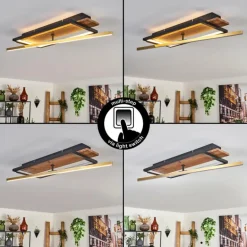 Cascada Plafonnier LED Laiton, Écru, Noir, 1 lumière