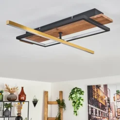 Cascada Plafonnier LED Laiton, Écru, Noir, 1 lumière