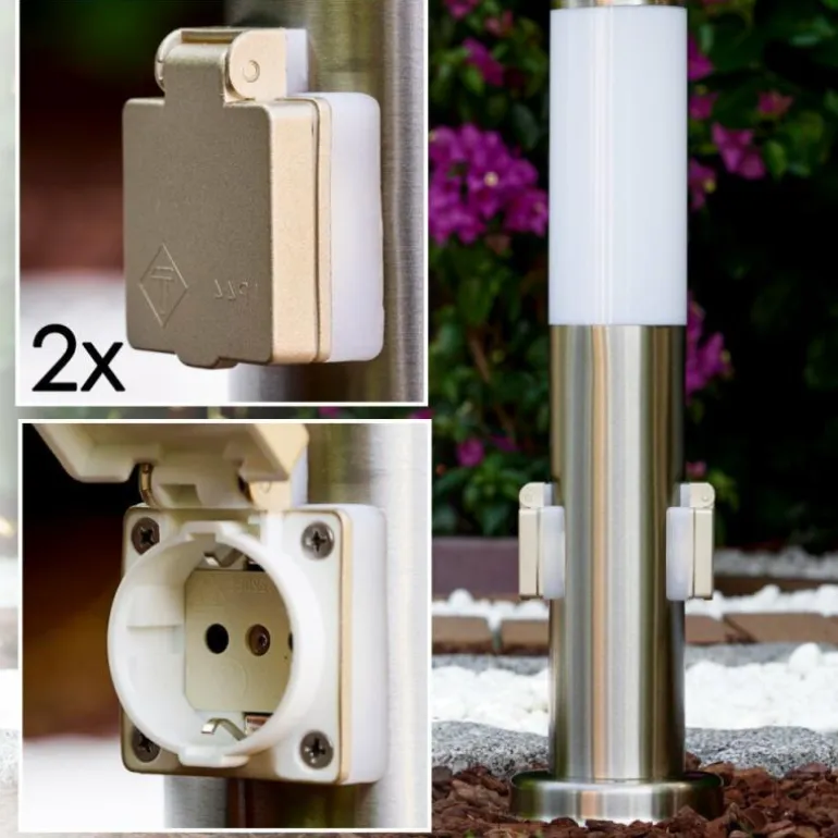 Caserta Borne lumineuse, Lampadaire, Eclairage de chemin Acier inoxydable, 1 lumière