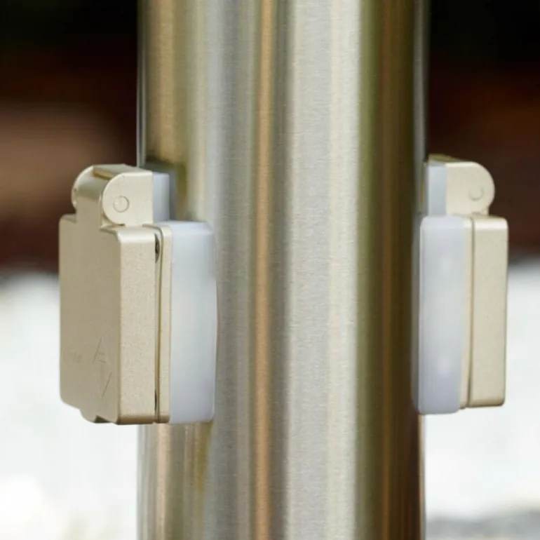 Caserta Borne lumineuse, Lampadaire, Eclairage de chemin Acier inoxydable, 1 lumière