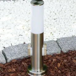 Caserta Borne lumineuse, Lampadaire, Eclairage de chemin Acier inoxydable, 1 lumière