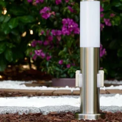 Caserta Borne lumineuse, Lampadaire, Eclairage de chemin Acier inoxydable, 1 lumière