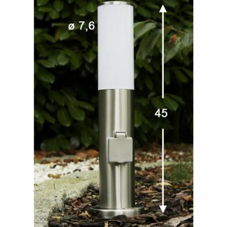 Caserta Lampadaire, Eclairage de chemin Acier inoxydable, 1 lumière