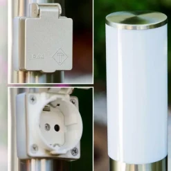 Caserta Lampadaire, Eclairage de chemin Acier inoxydable, 1 lumière