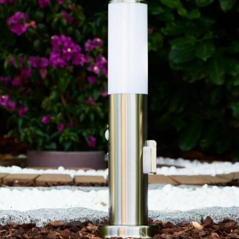Caserta Lampadaire, Eclairage de chemin Acier inoxydable, 1 lumière, Détecteur de mouvement