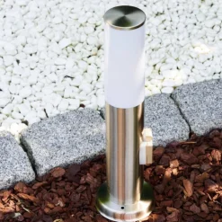Caserta Lampadaire, Eclairage de chemin Acier inoxydable, 1 lumière, Détecteur de mouvement