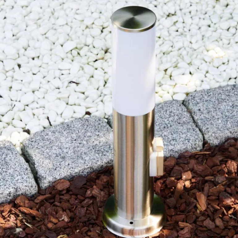 Caserta Lampadaire, Eclairage de chemin Acier inoxydable, 1 lumière, Détecteur de mouvement