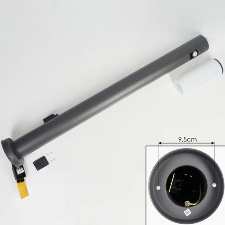 Caserta Lampe à prise électrique, Eclairage de chemin Anthracite, 1 lumière, Détecteur de mouvement
