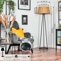 Cavaca Lampadaire beige, 1 lumière