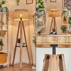 Cavaca Lampadaire Écru, Noir, 1 lumière