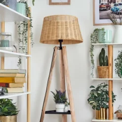 Cavaca Lampadaire Écru, Noir, 1 lumière