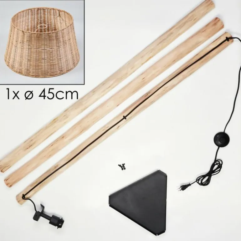 Cavaca Lampadaire Écru, Noir, 1 lumière