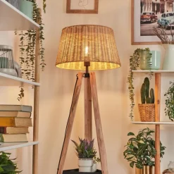 Cavaca Lampadaire Écru, Noir, 1 lumière