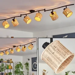 Cavaca Plafonnier Noir, 6 lumières