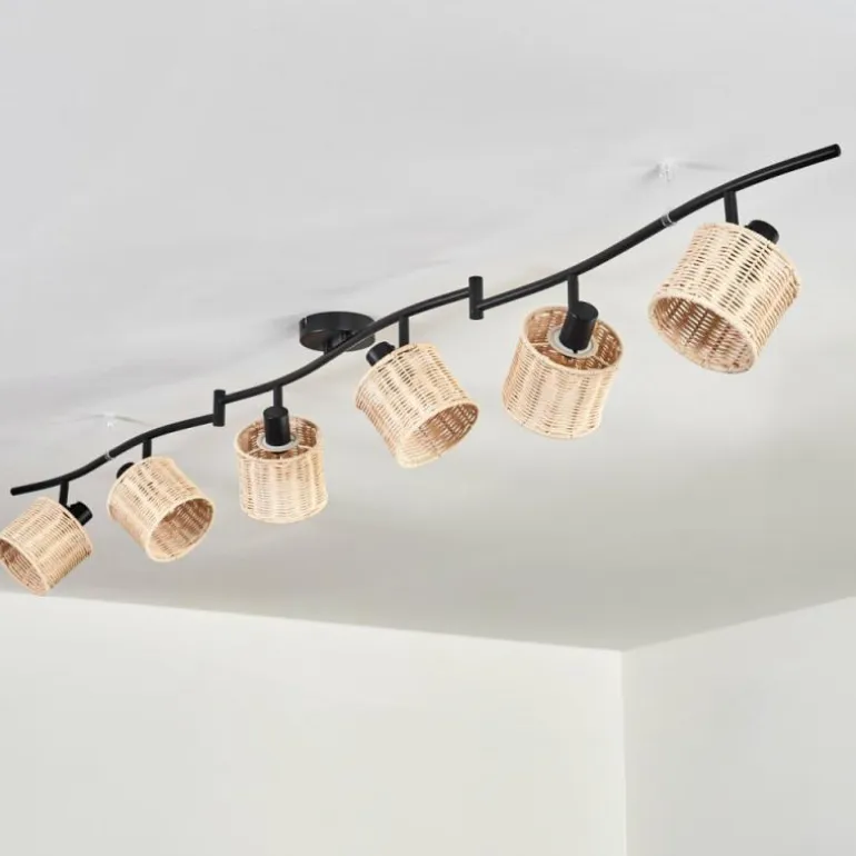 Cavaca Plafonnier Noir, 6 lumières