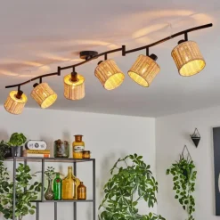 Cavaca Plafonnier Noir, 6 lumières