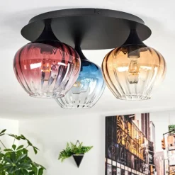 Cem Plafonnier Bleu, Jaune, Clair, Rouge, 3 lumières