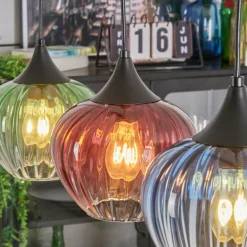 Cem Suspension, Suspension Bleu, Jaune, Vert, Clair, Rouge, 4 lumières