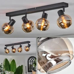 Cevio Plafonnier Noir, 4 lumières