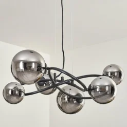Chariton Suspension Noir, 6 lumières