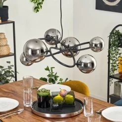 Chariton Suspension Noir, 6 lumières