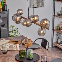 Chehalis Boule lumineuse, Suspension Fumé, 10 lumières