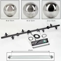 Chehalis Boule lumineuse, Suspension Fumé, 10 lumières