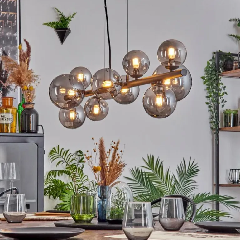 Chehalis Boule lumineuse, Suspension Fumé, 10 lumières