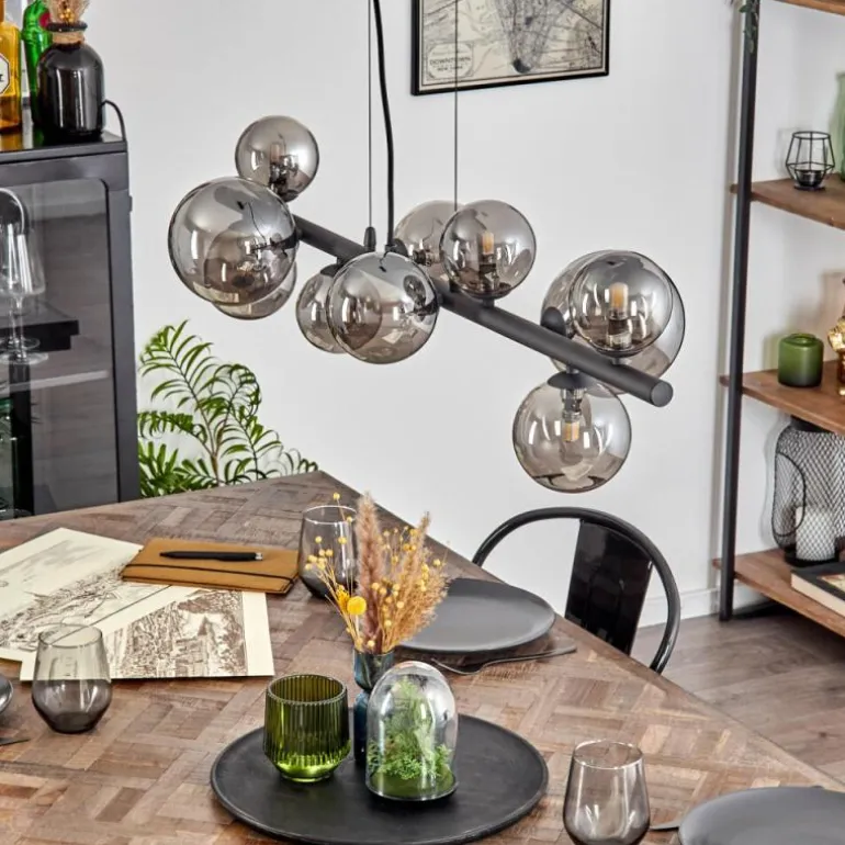 Chehalis Boule lumineuse, Suspension Fumé, 10 lumières