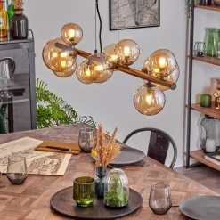 Chehalis Boule lumineuse, Suspension Ambre, 10 lumières