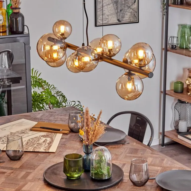 Chehalis Boule lumineuse, Suspension Ambre, 10 lumières