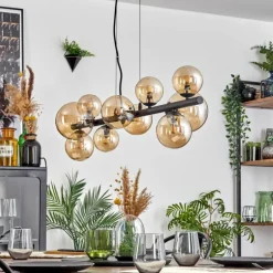 Chehalis Boule lumineuse, Suspension Ambre, 10 lumières