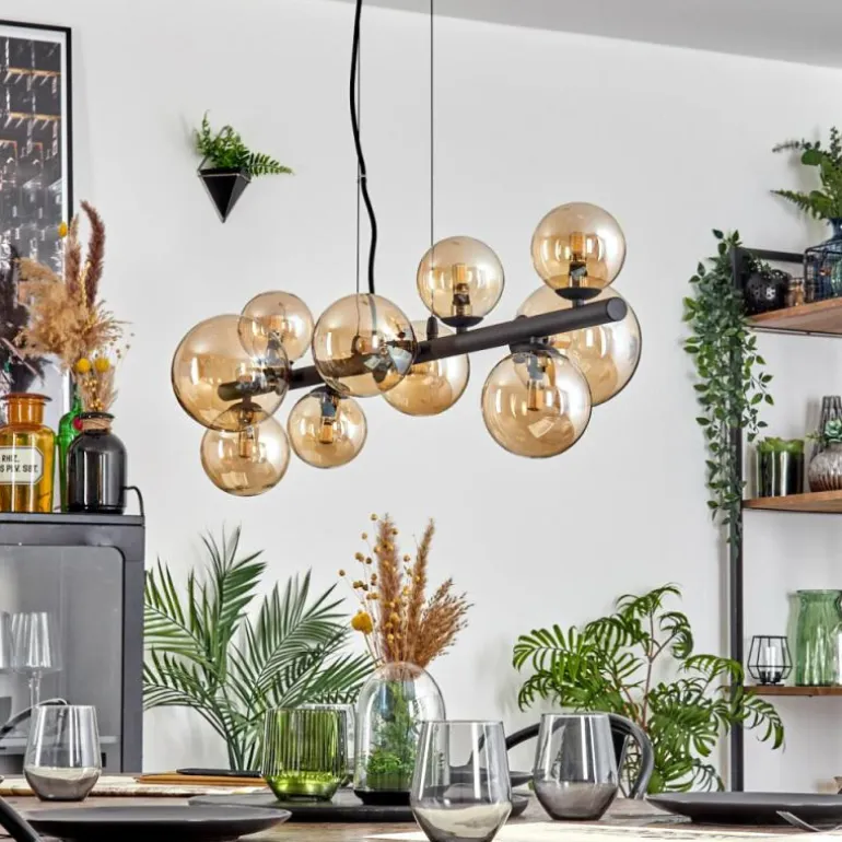 Chehalis Boule lumineuse, Suspension Ambre, 10 lumières