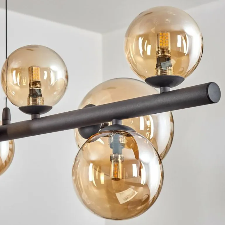 Chehalis Boule lumineuse, Suspension Ambre, 10 lumières