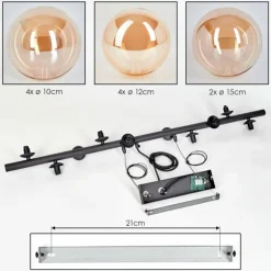 Chehalis Boule lumineuse, Suspension Ambre, 10 lumières