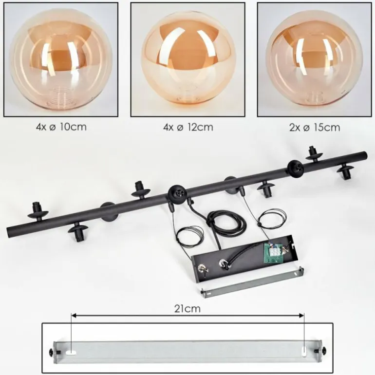 Chehalis Boule lumineuse, Suspension Ambre, 10 lumières