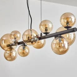 Chehalis Boule lumineuse, Suspension Ambre, 10 lumières